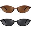 FEISEDY Occhiali da Sole Vintage Ovale Occhio di Gatto Donna Piccoli Occhiali Cat Eye Retro con Protezione UV400 B0257