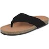 Dokela Infradito e ciabatte da spiaggia Uomo/Donna,Sandali in Vera Pelle con Sughero Naturale,nero,EU46