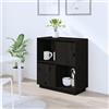 CKioict Madia Moderna Armadio Multiuso Tavolo da Ingresso Credenza Nera 74x35x80 cm in Legno Massello di PinoAdatto per Soggiorno Cucina Corridoi