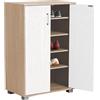 Generico Armadio porta scarpe multiuso, dimensioni 60x36x90 cm, bianco e rovere nordico, 2 ante