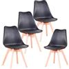 Uderkiny Set di 4 Sedie da Sala da Pranzo, Sedie Scandinave, Gambe in Legno Massello, Design Nordico ergonomico, Ideale per Sala da Pranzo, Soggiorno, Cucina, Camera da Letto (Nero, 4)