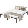 ML DESIGN modern living ML-Design Letto in Metallo 160 x 200 cm Telaio in Acciaio Verniciato a Polvere Nera con Rete a Doghe Struttura Robusta Facile e Rapido da Montare per Camera da Letto Giroletto per un Materasso
