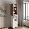 DEGHI Libreria modulare 49x197h cm effetto ciliegio con 2 cassetti bianchi - Modar