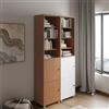 DEGHI Libreria modulare 97x197h cm effetto ciliegio con 2 ante bianche - Modar
