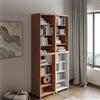 DEGHI Libreria modulare 97x197h cm effetto ciliegio con 3 ripiani bianchi - Modar