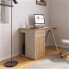 DEGHI Scrivania 120x60 cm rovere chiaro e beige con 1 cassetto e 1 anta - Neith