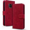 Rosbtib Custodia Mobile per Xiaomi Redmi Note 9S/ Note 9 Pro Premium in Pelle PU con Chiusura Magnetica Stand Funzione Flip Cover Mandala Embossing Xiaomi Redmi Note 9S/ Note 9 Pro - Rosso