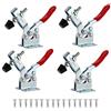 EXLECO GH-201-B - Set di 4 morsetti per leva del ginocchio, morsetto orizzontale regolabile, per utensili manuali, 100 kg, con viti GH-201-B