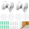 Jinsion 2 Pezzi Fermaporta Magnetico in Silicone Pellicola E Viti Fermaporte Magnetici Camper Ferma Porta da Pavimento per Diversi Tipi di Porte Evita Che la Porta Colpisca il Muro (Argento Bianco)
