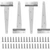 Mikihat 4 Pezzi Cerniere a T Resistenti, 6 Pollici Cerniere a T per Porte in Legno, Zincata