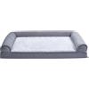 Amazon Basics Lettino per Cane e Animali Domestici, Simile a Un divanetto, in Schiuma, con Fodera Rimovibile, Adatto per Il Soggiorno, Grigio, 91 x 69 x 17 cm (L x W x H)