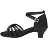 HROYL Scarpe da Ballo Latino Americano Ragazza Scarpe da Ballo Salsa Bambina con Tacco 4cm Modello-XGG Nero 38.5 EU
