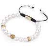 GAVU Bracciale Uomo Perle di Conchiglia con Charm Bussola, Bracciale Surfista da Uomo Color Argento