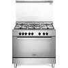 De'Longhi DEMX96SG - Cucina a gas con forno elettrico, n°5 fuochi, 90x60 cm, colore Inox, Classe energetica A