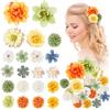 Hifot 21 Pezzi Hawaii Fiore per Capelli Donna, Fermagli Capelli Bambina, Colorate Forcine per Capelli, Giallo Verde Clip Accessori Capelli Cerimonia per Sposa Ragazze Festa Spiaggia Nozze Estate