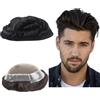 Mprosthesis Toupet per uomo - Parrucca di capelli umani vergini europei, onda riccia, sistema di sostituzione di capelli veri per uomo AUS PATCH (6x9)