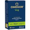Omegor Omega 3 Vegan OMEGOR Veg - Omega3 Vegetale IFOS 5 Stelle e Vegan Society da Olio di Alghe con Vitamina E - 250mg DHA e 125mg EPA (60 Capsule)