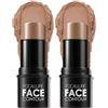 Anglicolor 2 bastoncini per contouring, evidenziatori e bronzer, texture cremosa, contorni a lunga durata, illumina il viso e il collo (2 pezzi 10)