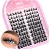 JIMIRE Ciglia finte a ciuffetti naturali, 120 pezzi, extension per ciglia finte, morbide, effetto occhio di gatto, 10-16 mm, ciuffetti russi singoli JIMIRE