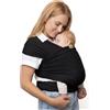 Boba Wrap - Black - Fascia Elastica Porta Bebè Neonato, Portabimbo Facile dalla nascita a 15kg