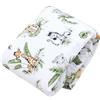 TupTam Tappeto Play Mat Per Bambini e Neonati Coperta 120 x 120 cm Gioco Imbottita XXL, Circa 120 cm/Safari/Leone/Marrone/Foglie/Verde