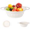 GANILITY Scolapasta Pieghevole, 25 cm Scolapasta Pieghevole da Cucina con Manico, Scolapasta in Silicone Pieghevole, per Drenare Pasta, Verdura, Frutta, Bianco