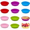 WWYSSZ 10 Pezzi Stampi per Crostatine in Silicone, Ø 11 cm Stampo Per Mini Crostate In Silicone Antiaderente Stampo Crostata Rotondo, Riutilizzabili, per Crostate, Quiche, Torte, Muffin, Cheesecake