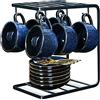 VICRAYS - Set di 6 tazze da caffè espresso in porcellana da 113 ml, con piattini e supporto in metallo, per tè e caffè, cappuccino latte, colore: blu