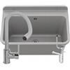 GRANITAN Lavandino da Esterno Moderno per Garage e Lavanderia - Lavatoio per Installazione Interna ed Esterna - Pilozzo da Esterno Giardino - 61x41x30 cm - (Grigio + FLEX Miscelatore per lavabo)