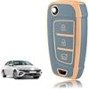 TOOMUME Cover Chiave TPU, Custodia Chiave Adatto per Hyundai i30 ix35 i30n Kona Tucson NX4 Elantra Accent Solaris Sonata Creta Verna, Copri Chiavi Guscio Chiave Auto Telecomando - Flip Key