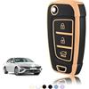 TOOMUME Cover Chiave TPU, Custodia Chiave Adatto per Hyundai i30 ix35 i30n Kona Tucson NX4 Elantra Accent Solaris Sonata Creta Verna, Copri Chiavi Guscio Chiave Auto Telecomando - Flip Key