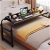 GXQFC Scrivania sopra Il Letto, Scrivania per Laptop con Rotelle Tavolo sopra Il Letto Larghezza Regolabile 110-210cm E Regolabile in Altezza 65-95cm per la Lettura/Colazione(Color:Nero)