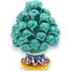 SICILIA BEDDA CAPACI Pigna Siciliana in Ceramica di Caltagirone Decorativa - H 8/9 cm - Verderame - Mod. Gambo Decorato Casuale