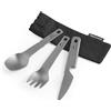 Naturehike Set Stoviglie da Campeggio in Titanio, Forchetta Ultraleggera, Coltello, Cucchiaio, Stoviglie Portatili, Adatte per Campeggio, Picnic e Viaggi Solo 40 g