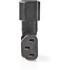 NEDIS Extension Plug - IEC-320-C13 - IEC-320-C14 - Angolo sinistro - Nichelato - PVC - Nero - Scatola - 1 pezzo