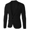 HEIBTENY Giacca blazer slim fit da uomo, ideale per occasioni di lavoro e casual (L nero)