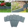 AKOFIC Bordura per Aiuola, 20 Pezzi Bordo Aiuola Giardino Effetto Pietra in Plastica, 5 Metri Recinzione Flessibile Grigio Bordatura per Giardino Piante Prato Aiuola Erba Decorazioni