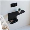 MILUKA Set di 2 comodini neri 40 x 20 cm - Comodini camera da letto in metallo, 2 livelli - comodino galleggiante o ingresso - Modello GEOMI