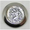 GTBITALY 90.272.10 177 calamita Magnete Tondo San cristoforo protettore dei viaggiatori Argento galvanizzato Argentato Diametro 3 cm