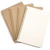 JIANTA 4 Pezzi Quaderni A5 a Spirale, 100 Pagine Vuoti Kraft | 50 Fogli Senza Righe, Taccuini per Schizzi, Disegni, Diario e Appunti Creativi