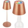 BRILONER - Lampada da tavolo LED senza fili 3 in 1 RGBW IP44, touch, dimmerabile, batteria e luce sostituibili, lampada da comodino, lettura, campeggio, lampada a batteria, 36x12 cm, bronzo