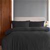 Komfortec Biancheria da letto premium super soft 3 pezzi copripiumino 155x220 cm + 2 federe 40x80 cm, 100% microfibra spazzolata, nero