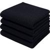 Homaxy Strofinacci da cucina in 100% cotone, ultra morbidi, assorbenti, ad asciugatura rapida, 33 x 71 cm, confezione da 4, colore nero