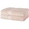 Amazon Basics Set Asciugamani Bagno Spugna 100% Cotone Biologico Telo Doccia 76x137 cm, Rosa Pesca, Confezione 2 Pezzi