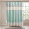 Madison Park Amherst - Tenda da doccia in tessuto Aqua per bagno, 72 x 183 cm, colore: Blu