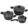 Jata Hogar Batteria da Cucina, Alluminio Forgiato, Nero, 24 cm