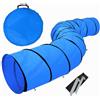 Soberine Tunnel per Cani XXL Tunnel Gioco per Gatti Grotta per Animali Agility Dog Tunnel Accessori Educativi e per Addestramento 546 x 50 cm Blu