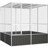 Azzrora Gabbia per Uccelli Grande, Voliera per Uccelli da Esterno, Gabbie per Uccelli, Gabbia Uccelli, Gabbia per Uccell Antracite 213,5x217,5x211,5 cm Acciaio Zincato