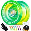 YOSTAR JoJo K1 Yoyo Profi JoJo con inattività, Responsive Yoyo Trick JoJo Bambini, Stunt Jo Jo per bambini, giocattolo JoJo per principianti con 12 corde, guanti, custodia