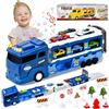 Focenat Camion giocattolo per bambini,Bisarca giocattolo con macchine,Camion porta macchinine,Camion con macchinine dentro,Camion con Luci e Suoni,Camion Bisarca,per Bambini 3 4 5 6+ Anni
